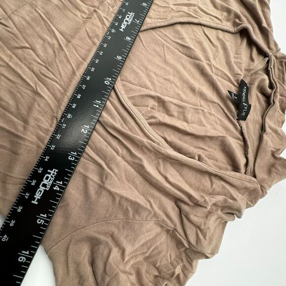 KENDALL & KYLIE | Small Tan Beige Choker Neck Cutout Long Sleeve Bodysuit - Picture 7 of 10